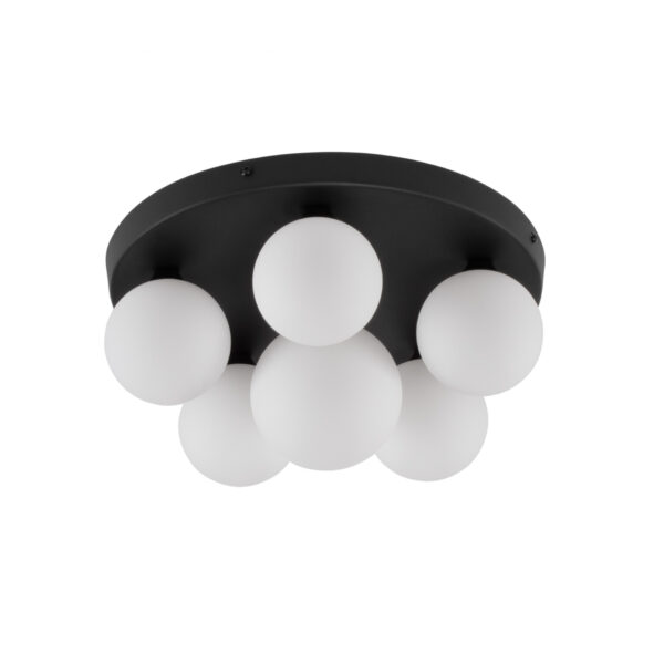 Plafoniera Edema 30W, Negru, Alb si Sticla, Aluminiu Nova Luce