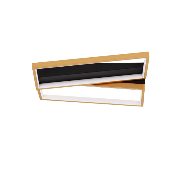 Plafoniera Elize 28W 3000K, Negru, Auriu si Otel, Aluminiu, Silicon Nova Luce