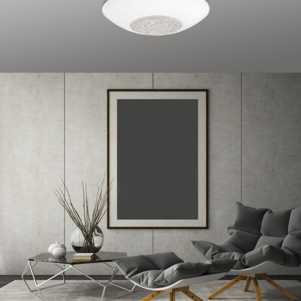 Plafoniera Era 24W, Alb si Sticla, Metal, Cristal Nova Luce