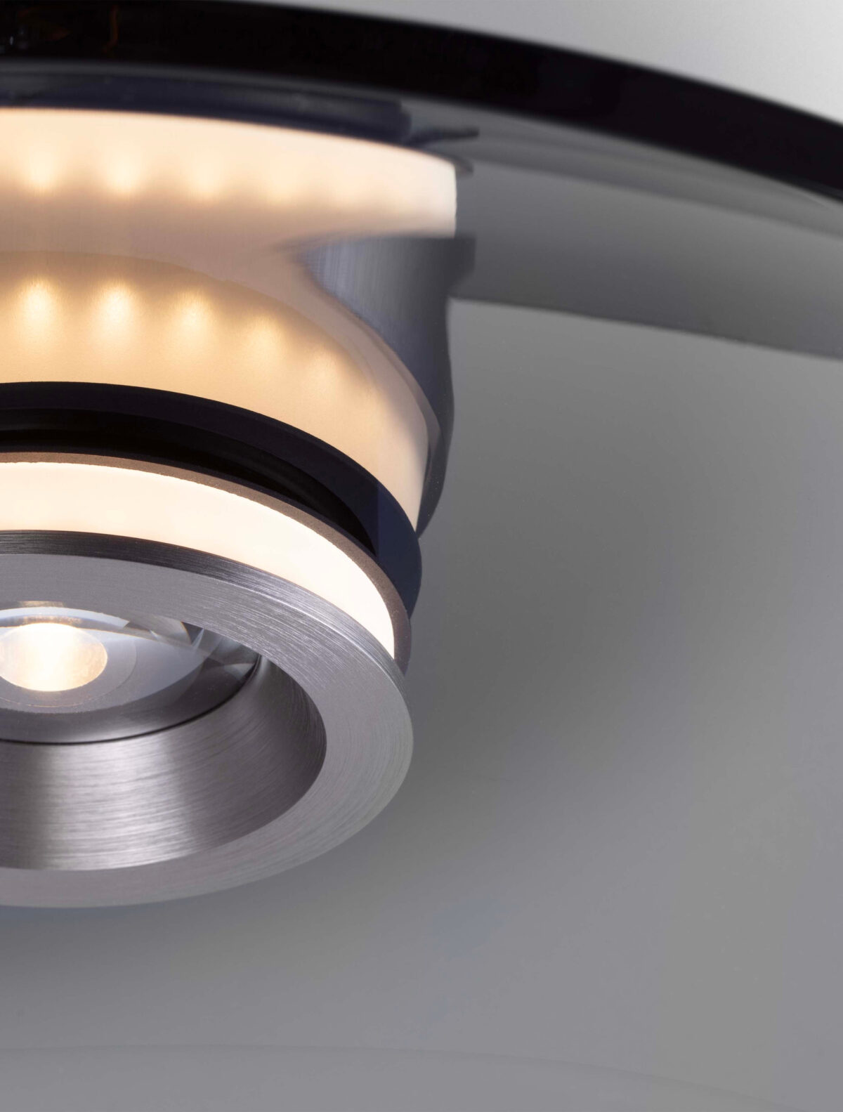 Plafoniera Esti 33W 3000K, Fumuriu, Nichel fumuriu si Sticla, Aluminiu Nova Luce