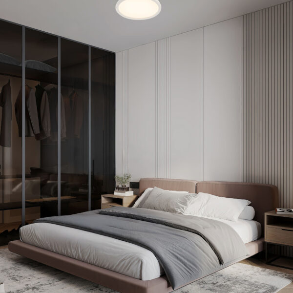 Plafoniera Felicia 25W 3000K, Alb si Otel, Aluminiu, Acrilic Nova Luce