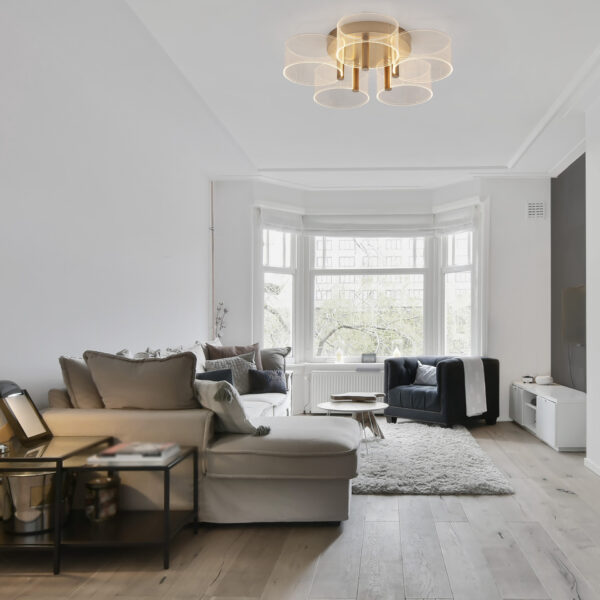 Plafoniera Gatlin 27W 3000K, Auriu si Metal, Acrilic Nova Luce