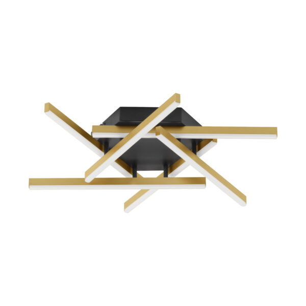 Plafoniera Hyde 38W 3000K, Negru, Auriu si Aluminiu, Acrilic Nova Luce