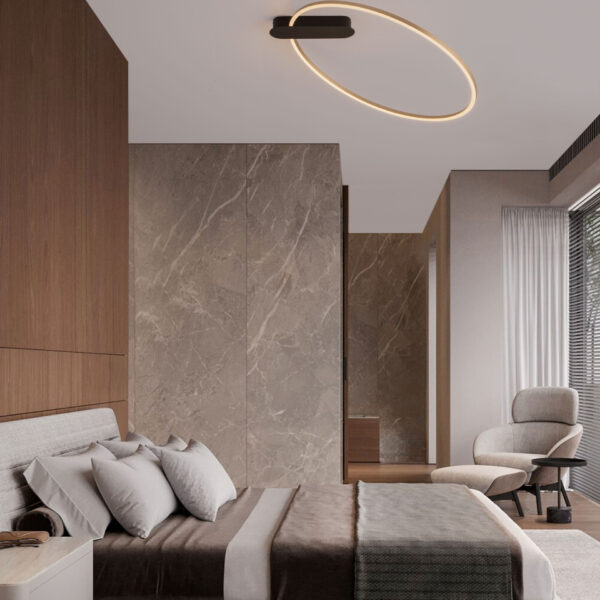 Plafoniera Kiklos 30W 3000K, Auriu si Otel, Aluminiu, Acrilic Nova Luce