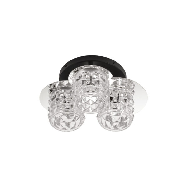Plafoniera Lawan 15W, Negru, Crom si Sticla, Metal Nova Luce