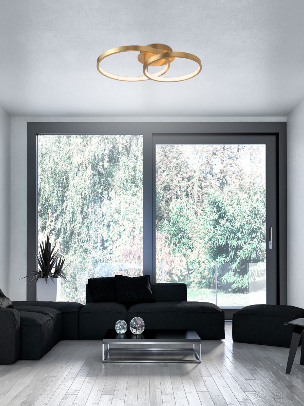 Plafoniera Leon 44W 3000K, Auriu si Aluminiu, Acrilic Nova Luce Plafoniera Leon 44W 3000K, Auriu si Aluminiu, Acrilic Nova Luce