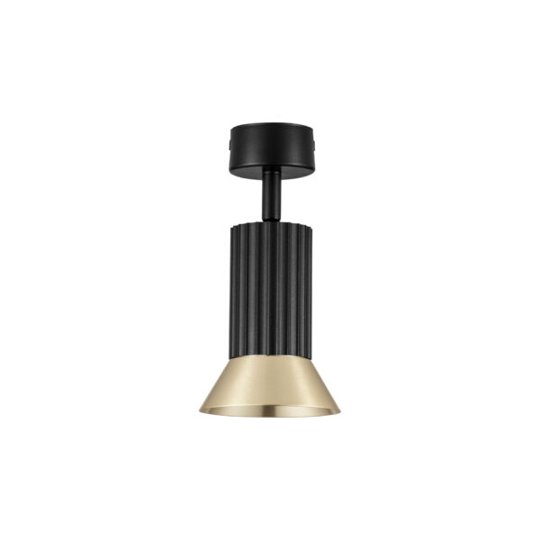Plafoniera Luvia 10W, Negru, Auriu si Aluminiu Nova Luce