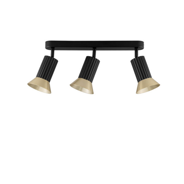 Plafoniera Luvia 30W, Negru, Auriu si Aluminiu Nova Luce