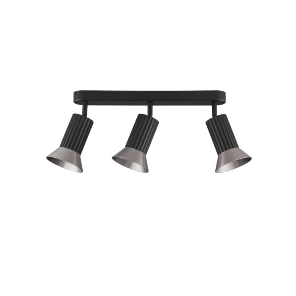 Plafoniera Luvia 30W, Negru, Nichel fumuriu si Aluminiu Nova Luce