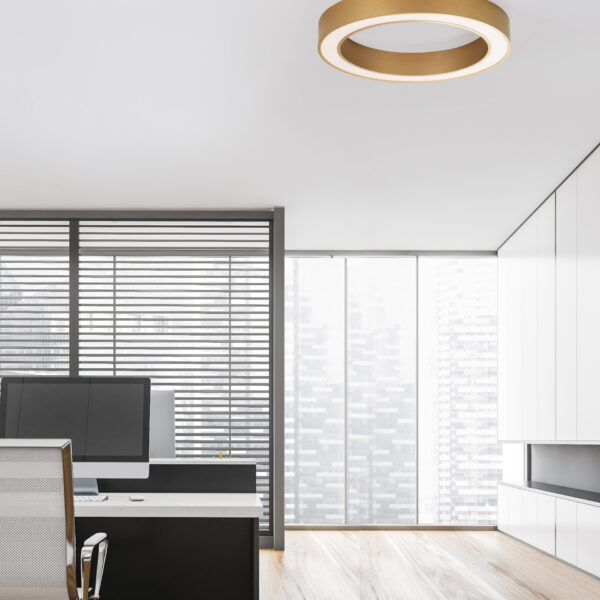 Plafoniera Morbido 48W Alb reglabil K, Auriu si Aluminiu, Acrilic Nova Luce