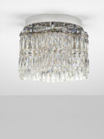 Plafoniera Nuvia 28W 3500 K, Crom si Metal, Cristal Nova Luce