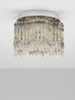 Plafoniera Nuvia 28W 3500 K, Crom si Metal, Cristal Nova Luce