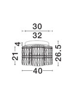 Plafoniera Nuvia 28W 3500 K, Crom si Metal, Cristal Nova Luce