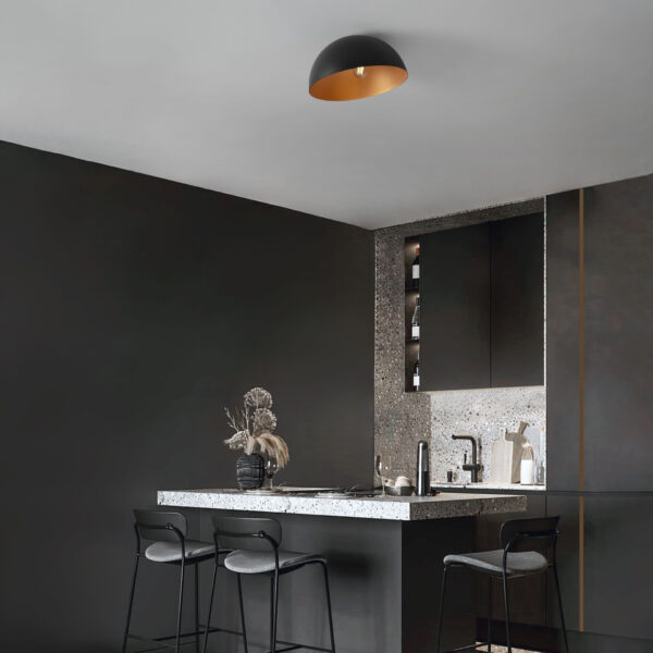Plafoniera Onia 12W, Negru, Auriu si Metal Nova Luce