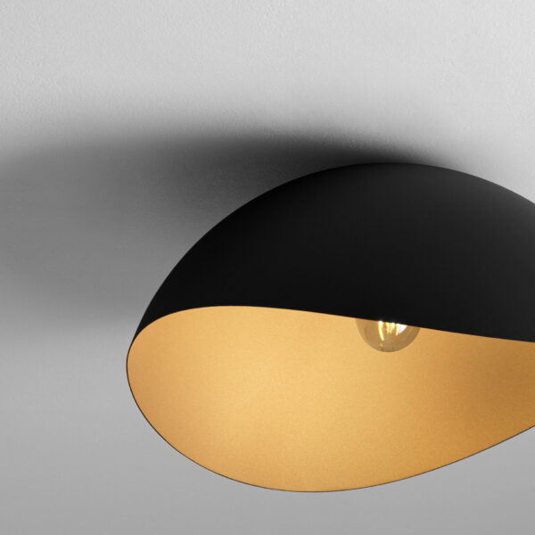 Plafoniera Opsi 12W, Negru, Auriu si Metal Nova Luce