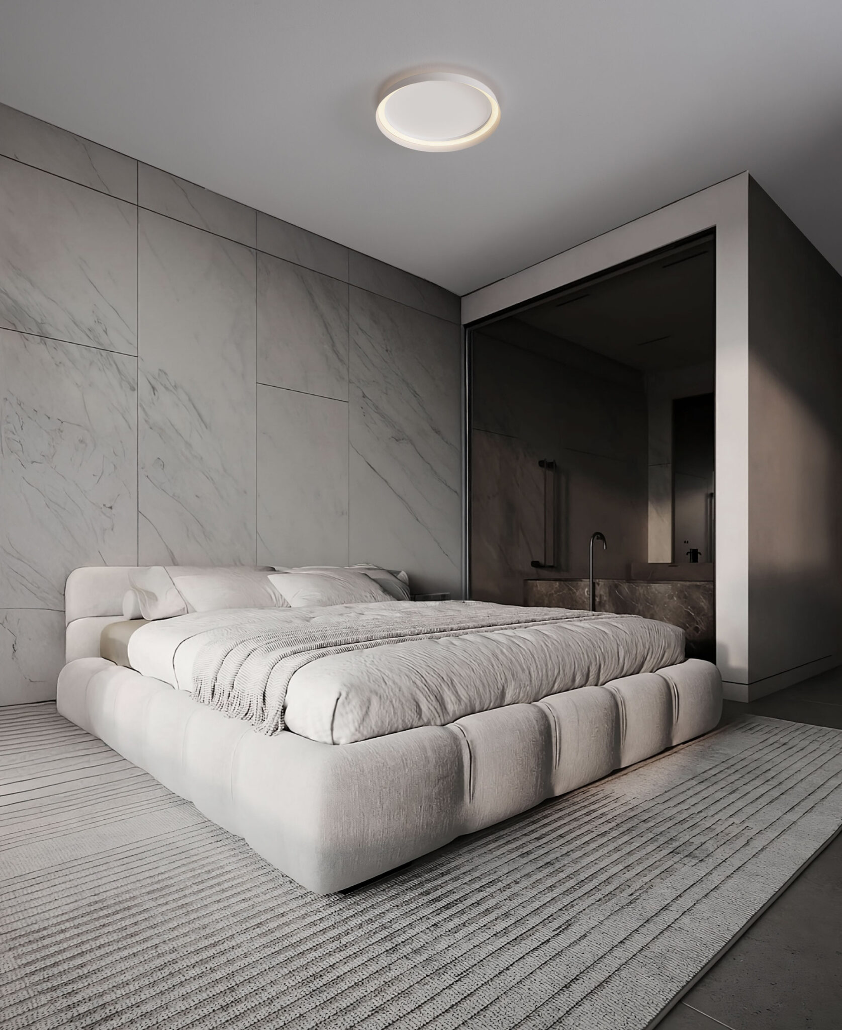 Plafoniera Ormi 38W 3000 | 2700 | 4000K, Alb si Aluminiu, Acrilic Nova Luce