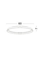 Plafoniera Ormi 48W 3000 | 2700 | 4000K, Maro si Aluminiu, Acrilic Nova Luce