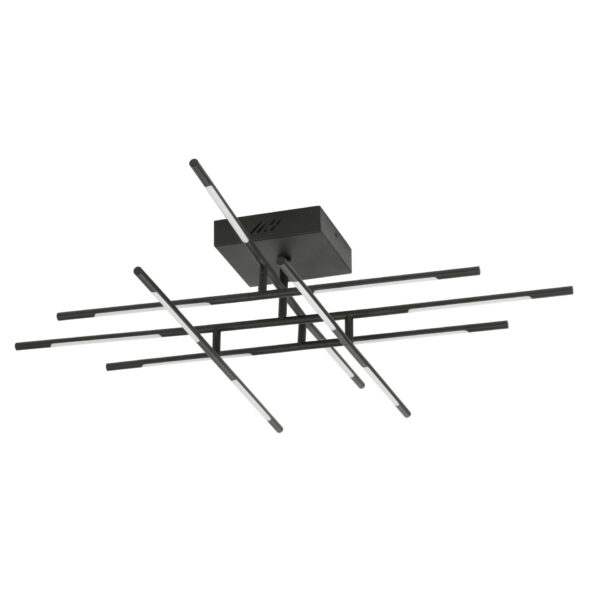 Plafoniera Raccio 59W 3000K, Negru si Metal, Acrilic Nova Luce