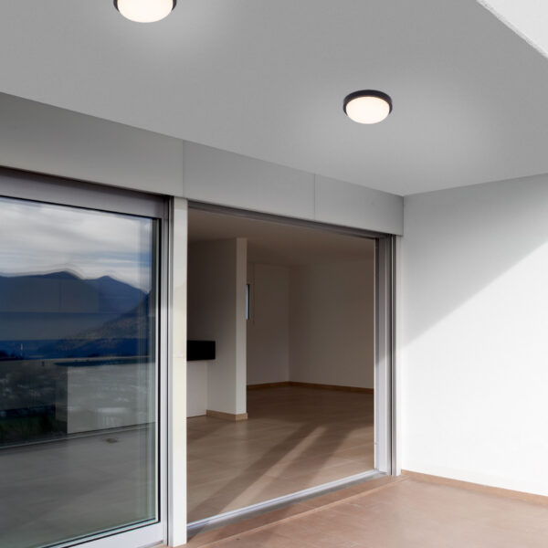 Plafoniera Reo 19W 3000K, Negru si Policarbonat Nova Luce