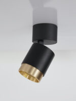 Plafoniera Spectre 5W 3000K, Negru, Auriu alama si Aluminiu Nova Luce