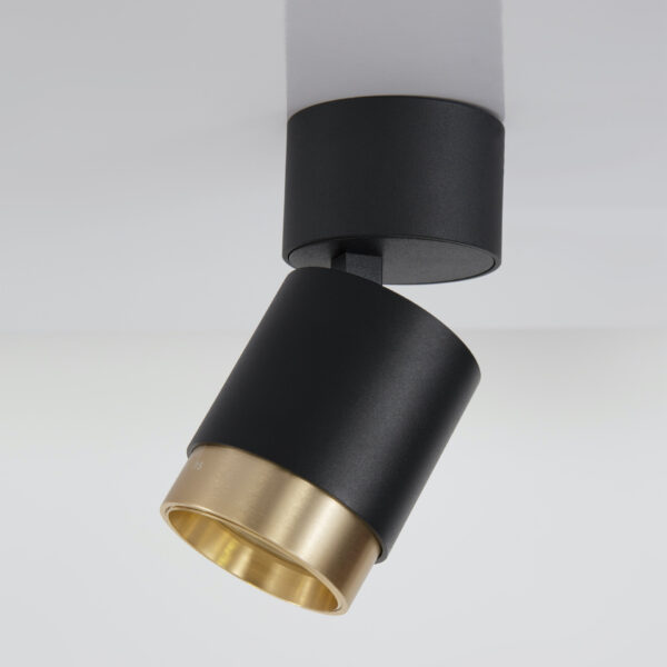 Plafoniera Spectre 5W 3000K, Negru, Auriu alama si Aluminiu Nova Luce