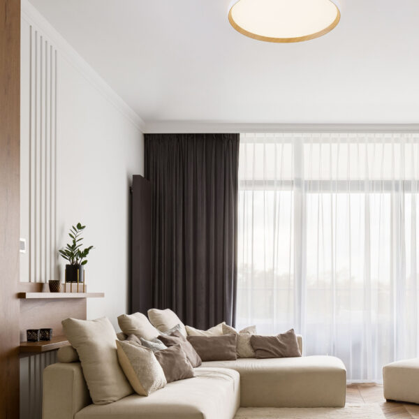 Plafoniera Vomos 55W 3000 | 2700 | 4000K, Alb si Aluminiu, Metal, Acrilic Nova Luce