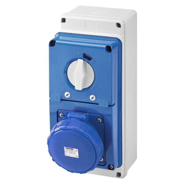 Priza Interblocata Fixa Verticala 3P+N+E 63A 200-250V - 50/60HZ 9H - IP67