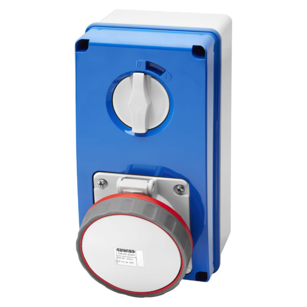 Priza Interblocata Fixa Verticala 3P+N+E 63A 346-415V - 50/60HZ 6H - IP67