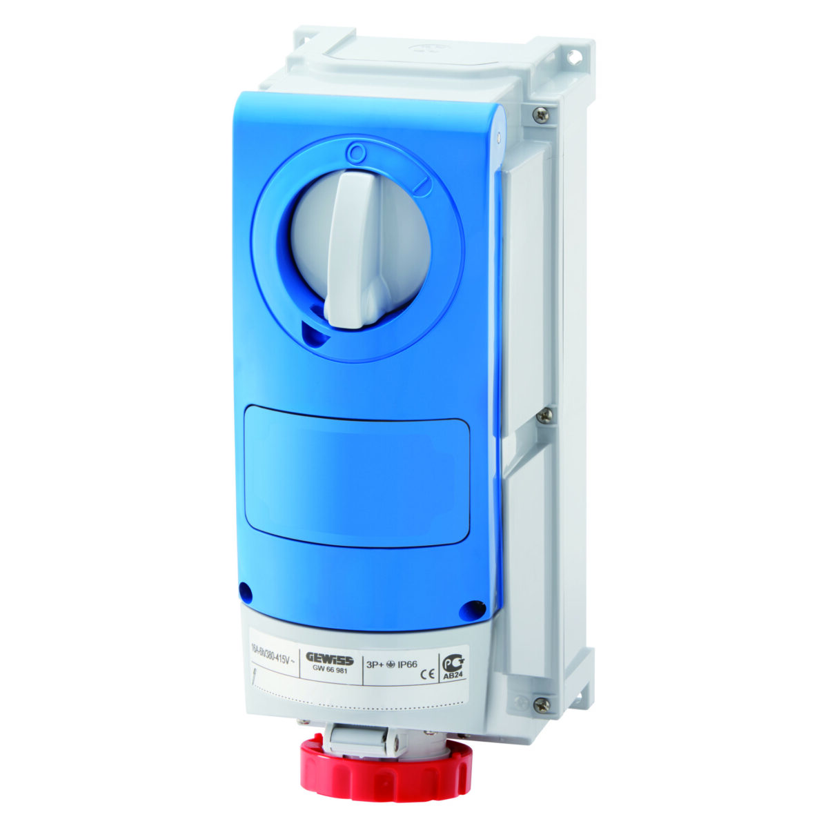 Priza Interblocata Fixa Verticala- 3P+N+E 63A - 380-415V - 50/60HZ 6H - IP66
