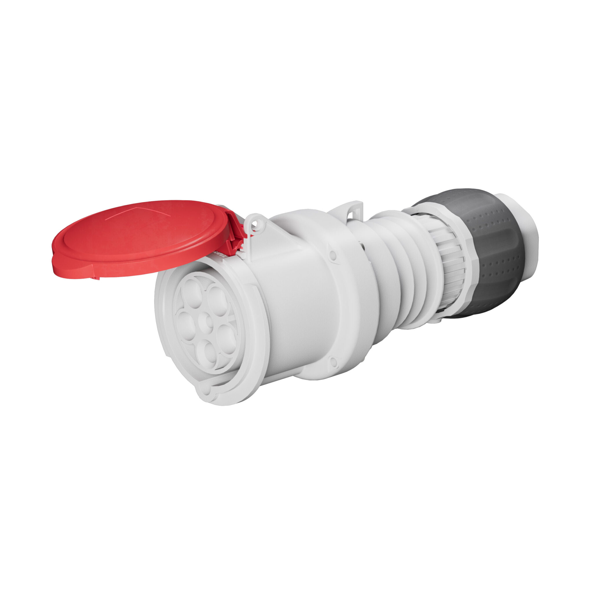 Priza mobila industriala IP44/IP54 - 3P+N+E 63A 346-415V 50/60HZ - Rosu - 6H - Terminal Manta