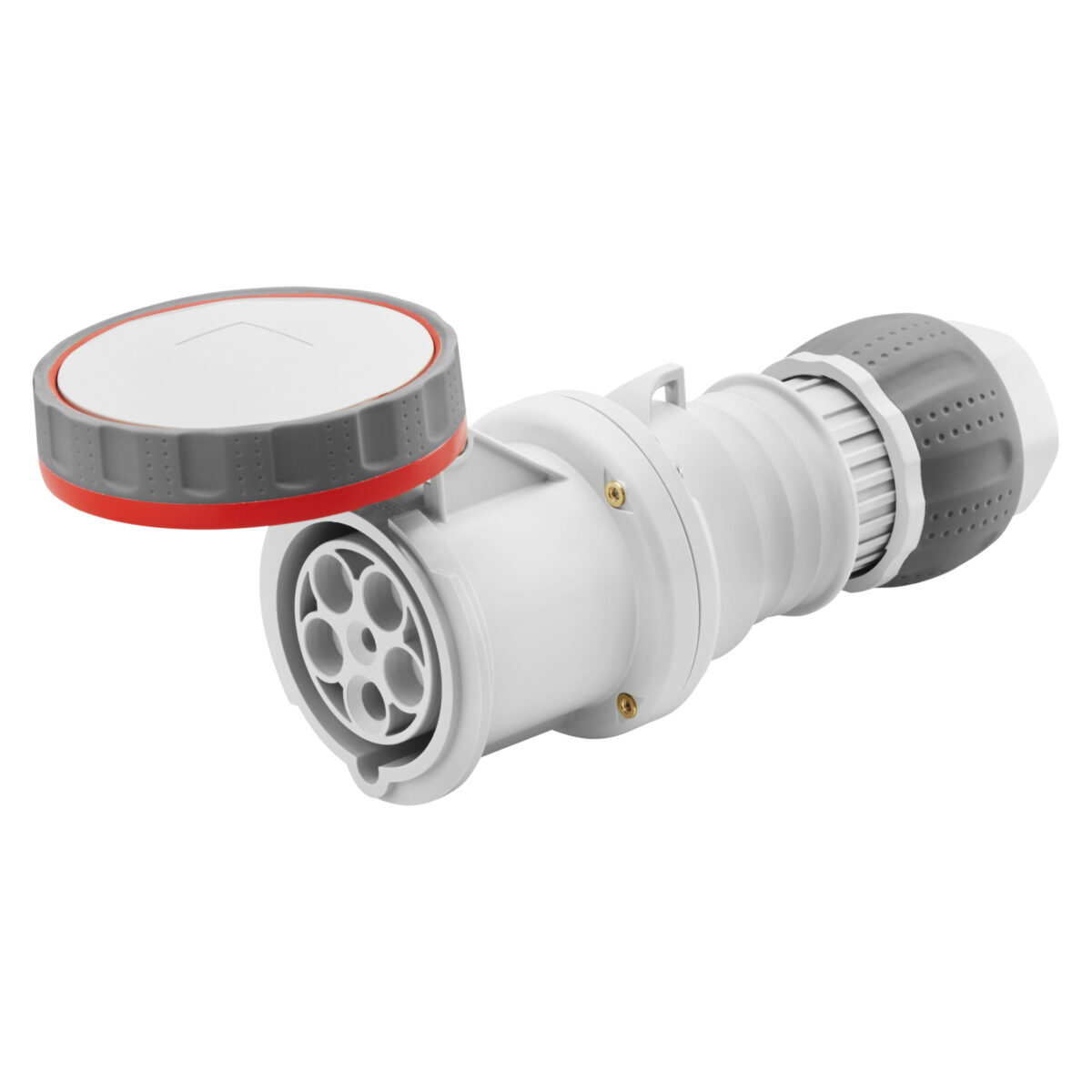 Priza mobila industriala IP66/IP67/IP68/IP69 - 3P+N+E 63A 440-460V 60HZ - Rosu - 11H - Terminal Manta