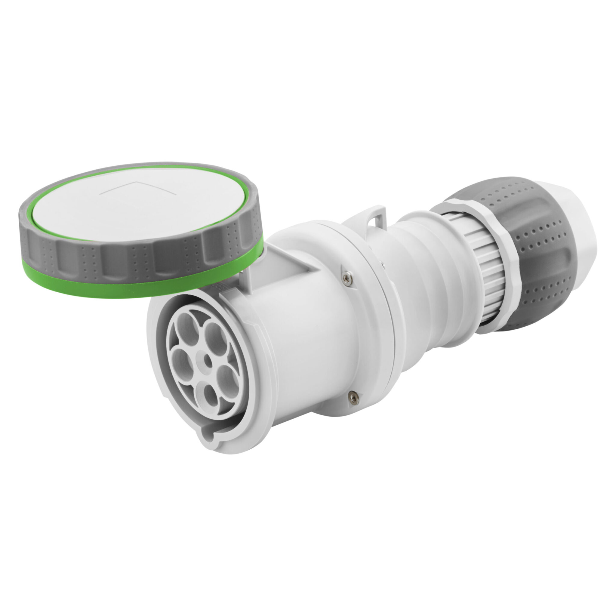 Priza mobila industriala IP66/IP67/IP68/IP69 - 3P+N+E 63A >50V >300-500HZ - Verde - 2H - Terminal Manta