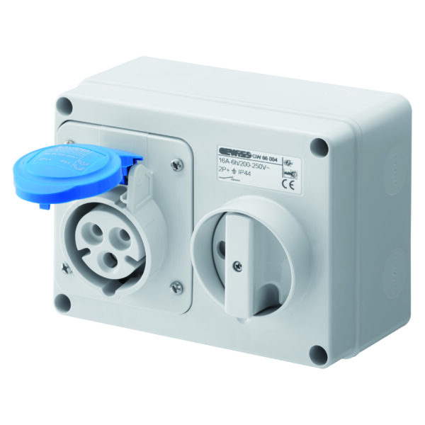 Priza Orizontala Interblocata Fixa 3P+N+E 32A 200-250V - 50/60HZ 9H - IP44