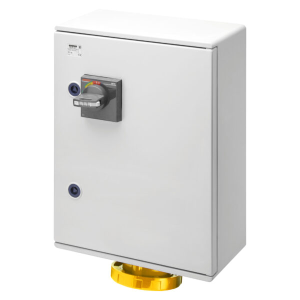Priza Verticala Fixa - Montaj Aparent - Intrerupator diferential 3P+N+E 125A 110V 4H - IP55