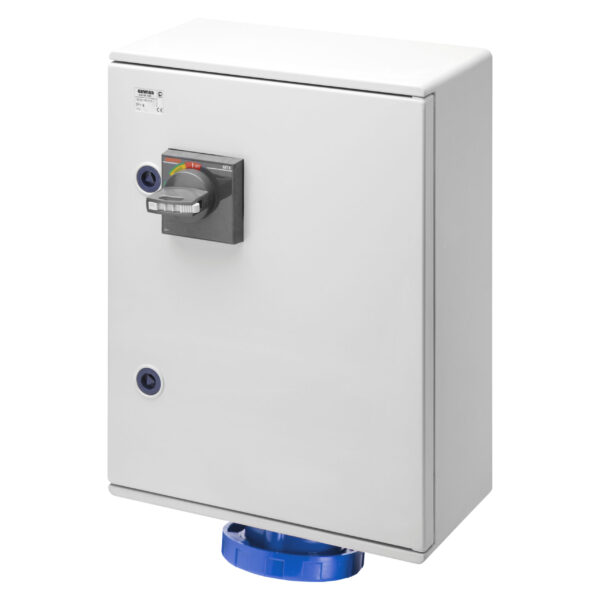 Priza Verticala Fixa - Montaj Aparent - Intrerupator diferential 3P+N+E 125A 230V 9H - IP55