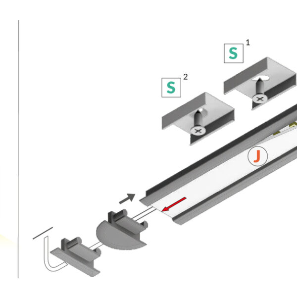 Profil LED BEGTIN12 J/S 3000 mm - Aluminiu natur - TOPMET