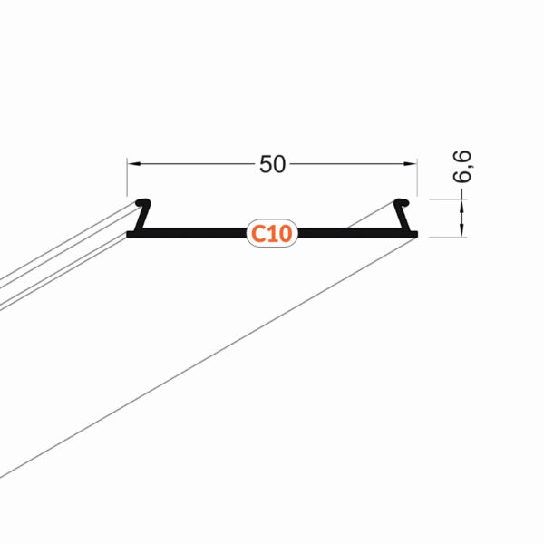 Profil LED capac C10 3000 mm - Aluminiu natur - TOPMET