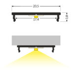 Profil LED FIX16 3000 mm - Negru anodizat - TOPMET