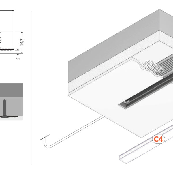 Profil LED HIDE10 C4 4050 mm - Aluminiu natur - TOPMET