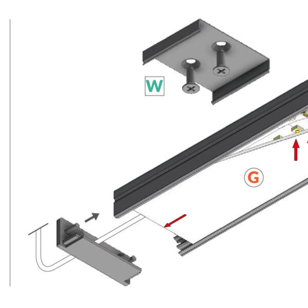Profil LED LAT24 G/W 4050 mm - Negru anodizat - TOPMET