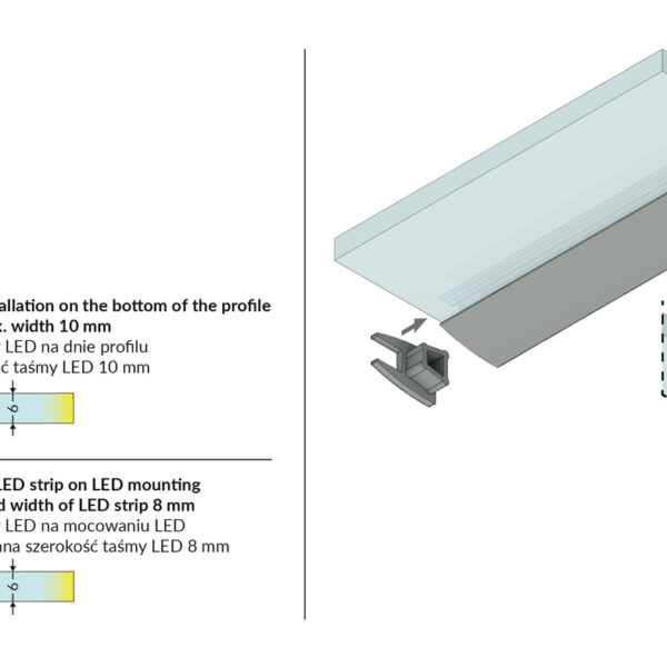 Profil LED MIKRO10 2000 mm - Anodizat - TOPMET