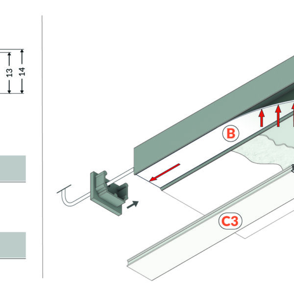 Profil LED PLANE14 SIDE BC3 4050 mm - Alb vopsit - TOPMET