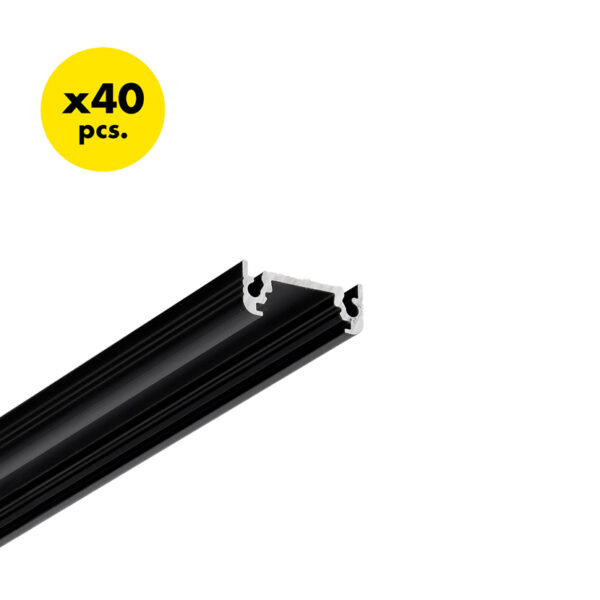 Profil LED SURFACE10 BC/UX 2000 mm - Negru anodizat - TOPMET