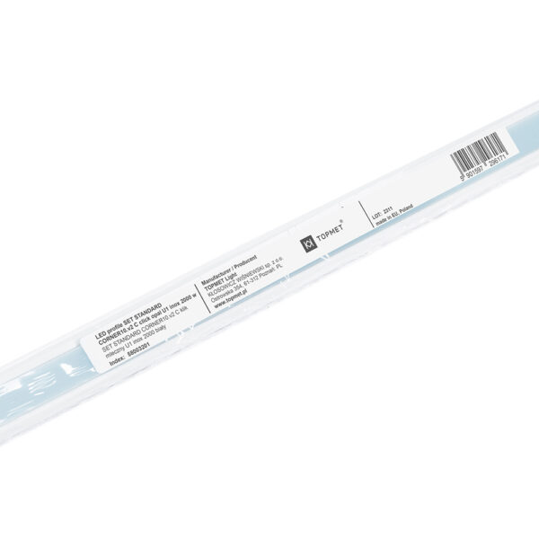 Set profil LED STANDARD CORNER10.v2 2000 Alb vopsit RAL9003 + C click - TOPMET