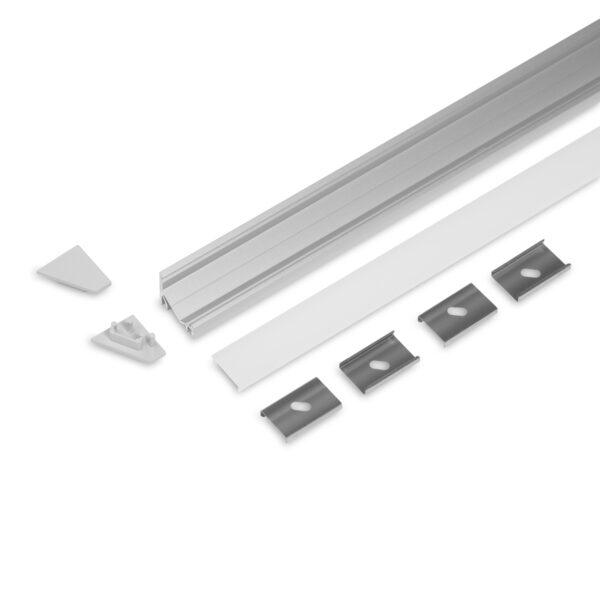 Set profil LED STANDARD CORNER12.v2 2000 Anodizat + F click - TOPMET