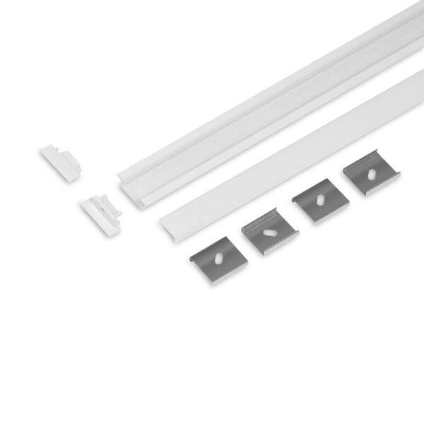 Set profil LED STANDARD GROOVE14.v2 2000 Alb vopsit RAL9003 + C3 click - TOPMET