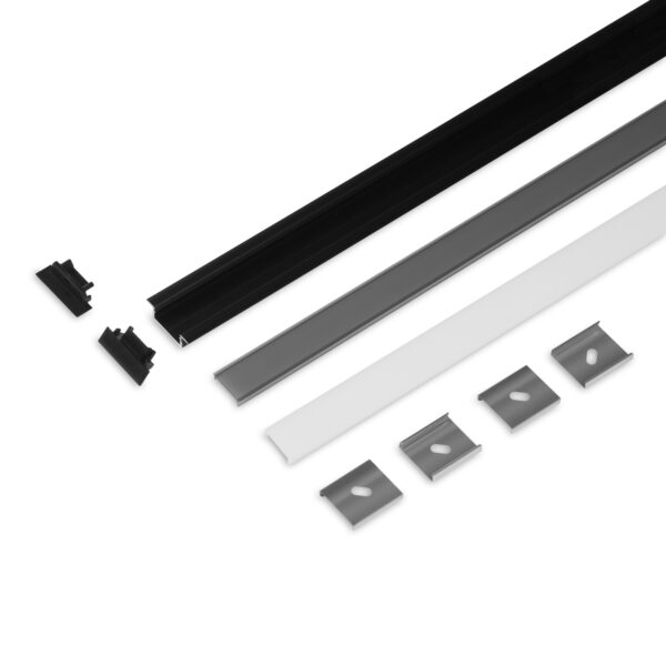 Set profil LED STANDARD GROOVE14.v2 2000 Negru Anodizat + C3 click - TOPMET