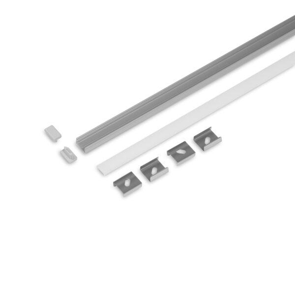 Set profil LED STANDARD SLIM8 2000 Anodizat + C2 click - TOPMET