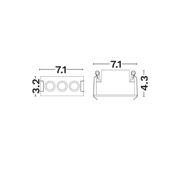 Spot incastrat Canon 6W 3000K, Negru si Aluminiu Nova Luce