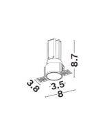 Spot incastrat Dash 7W 3000K, Alb si Aluminiu Nova Luce